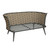 56" Dark Gray Aluminum Outdoor Love Seat with Taupe Cushions