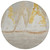 8' Taupe And Gold Round Nautical Washable Indoor Outdoor Area Rug
