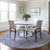 8' Blue And Gray Round Damask Washable Indoor Outdoor Area Rug