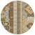 8' Brown Beige And Ivory Round Aztec Washable Indoor Outdoor Area Rug
