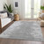 10' X 14' Silver Gray And Ivory Abstract Washable Indoor Outdoor Area Rug Transitional Style - Silver, Gray, Ivory Color