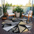 8' Black Beige And Gray Round Geometric Washable Indoor Outdoor Area Rug