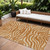 10' X 14' Copper And Tan Animal Print Washable Indoor Outdoor Area Rug