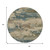 8' Teal Blue And Beige Round Abstract Washable Indoor Outdoor Area Rug - Teal Blue, Beige