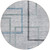 8' Gray Charcoal And Blue Round Geometric Washable Indoor Outdoor Area Rug