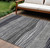 9' X 12' Gray Charcoal And Silver Striped Washable Indoor Outdoor Area Rug - 608219073411