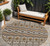 8' Taupe Brown And Ivory Round Moroccan Washable Indoor Outdoor Area Rug
