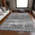 8' X 10' Black Gray And Charcoal Abstract Washable Indoor Outdoor Area Rug