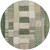 8' Olive Green Beige And Ivory Round Geometric Washable Indoor Outdoor Area Rug