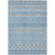10' X 14' Sky Blue And Denim Blue Quatrefoil Washable Indoor Outdoor Area Rug