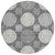 8' Charcoal And Ivory Round Geometric Washable Indoor Outdoor Area Rug
