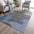 10' X 14' Denim Blue And Gray Abstract Washable Indoor Outdoor Area Rug - Denim Blue, Gray