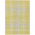 9' X 12' Yellow Black And Ivory Plaid Washable Indoor Outdoor Area Rug