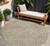 8' Beige And Brown Round Abstract Washable Indoor Outdoor Area Rug Transitional Style - Beige, Brown Color