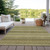 10' X 14' Artichoke Green And Fern Green Striped Washable Indoor Outdoor Area Rug