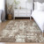 9' X 12' Brown And Beige Abstract Washable Indoor Outdoor Area Rug Transitional Style - Brown, Beige Color