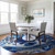8' Navy Blue And Gray Round Nautical Washable Indoor Outdoor Area Rug