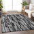 8' X 10' Gray And Black Striped Washable Indoor Outdoor Area Rug