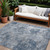 9' X 12' Blue Abstract Washable Non Skid Indoor Outdoor Area Rug - Blue