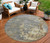 8' Taupe Gray And Beige Round Abstract Washable Indoor Outdoor Area Rug - 880016676211