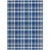 9' X 12' Navy and Ivory Plaid Washable Non Skid Indoor Outdoor Area Rug
