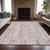 10' X 14' Coral And Beige Striped Washable Indoor Outdoor Area Rug