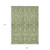 9' X 12' Olive Green And Ivory Damask Washable Indoor Outdoor Area Rug
