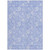 9' X 12' Sky Blue Denim Blue And Ivory Floral Washable Indoor Outdoor Area Rug
