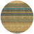 8' Wheat Brown And Teal Blue Round Striped Washable Indoor Outdoor Area Rug
