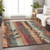 8' X 10' Terra Cotta And Sage Floral Washable Indoor Outdoor Area Rug