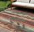 8' X 10' Terra Cotta And Sage Floral Washable Indoor Outdoor Area Rug