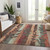 8' X 10' Terra Cotta And Sage Floral Washable Indoor Outdoor Area Rug