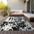 10' X 14' Black And Ivory Abstract Washable Indoor Outdoor Area Rug - 880016722406