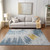 10' X 14' Denim Blue And Sky Blue Abstract Washable Indoor Outdoor Area Rug - 608219301101