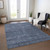 9' X 12' Navy Blue And Ivory Geometric Washable Indoor Outdoor Area Rug Transitional Style - Navy Blue, Ivory Color