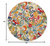 8' Round Ivory And Blue Round Floral Stain Resistant Indoor Outdoor Area Rug
