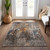 9' X 12' Taupe Chocolate And Copper Abstract Washable Indoor Outdoor Area Rug