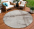 8' Taupe And Ivory Round Striped Washable Indoor Outdoor Area Rug - 880016655216