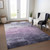 8' X 10' Lavender And Lilac Striped Washable Indoor Outdoor Area Rug