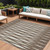 8' X 10' Brown And Ivory Geometric Washable Indoor Outdoor Area Rug Transitional Style - Brown, Ivory Color