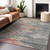 8' X 10' Gray And Terra Cotta Southwestern Washable Indoor Outdoor Area Rug
