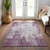 10' X 14' Plum And Ivory Abstract Washable Indoor Outdoor Area Rug - Plum, Ivory