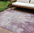 10' X 14' Plum And Ivory Abstract Washable Indoor Outdoor Area Rug - Plum, Ivory