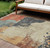 10' X 14' Rust Beige And Charcoal Abstract Washable Indoor Outdoor Area Rug