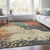 10' X 14' Rust Beige And Charcoal Abstract Washable Indoor Outdoor Area Rug