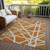 10' X 14' Copper And Beige Geometric Washable Indoor Outdoor Area Rug Transitional Style - Copper, Beige Color