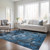 10' X 14' Blue and Gray Abstract Washable Indoor Outdoor Area Rug - 608219221621