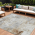 9' X 12' Linen Gray And Ivory Abstract Washable Indoor Outdoor Area Rug