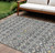 10' X 14' Gray Ivory And Gold Geometric Washable Indoor Outdoor Area Rug