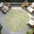 8' Sage And Ivory Round Geometric Washable Indoor Outdoor Area Rug Transitional Style - Sage, Ivory Color